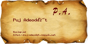 Puj Adeodát névjegykártya